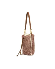 Gianni Chiarini Borsa Secchiello in Paglia Crochet Nefeli Rosa