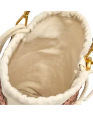 Gianni Chiarini Borsa Secchiello in Paglia Crochet Nefeli Rosa