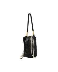 Gianni Chiarini Borsa Secchiello in Paglia Crochet Nefeli Nero