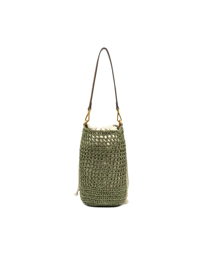 Gianni Chiarini Borsa Secchiello in Paglia Crochet Nefeli Verde