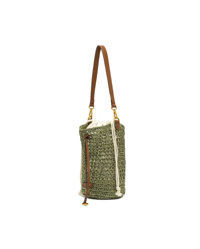 Gianni Chiarini Borsa Secchiello in Paglia Crochet Nefeli Verde