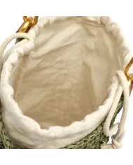 Gianni Chiarini Borsa Secchiello in Paglia Crochet Nefeli Verde
