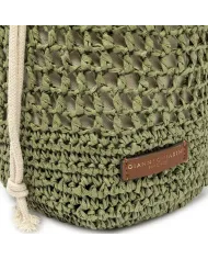 Gianni Chiarini Borsa Secchiello in Paglia Crochet Nefeli Verde
