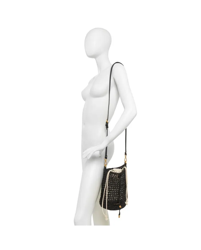Gianni Chiarini Borsa Secchiello in Paglia Crochet Nefeli Verde