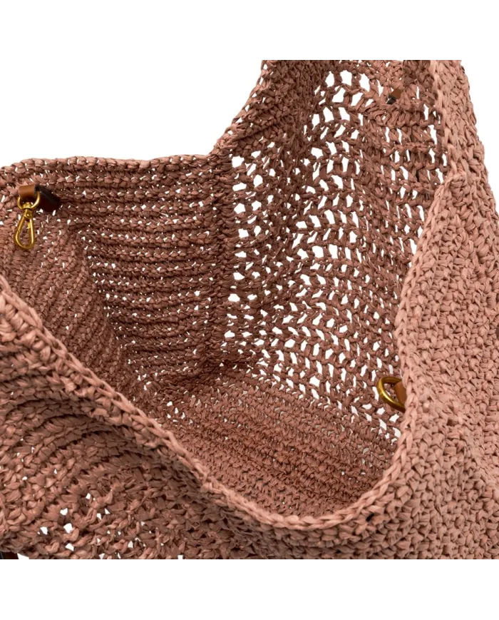 Gianni Chiarini Borsa rafia crochet Nefeli Rosa
