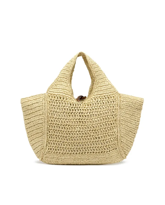 Gianni Chiarini Borsa rafia crochet Nefeli Beige