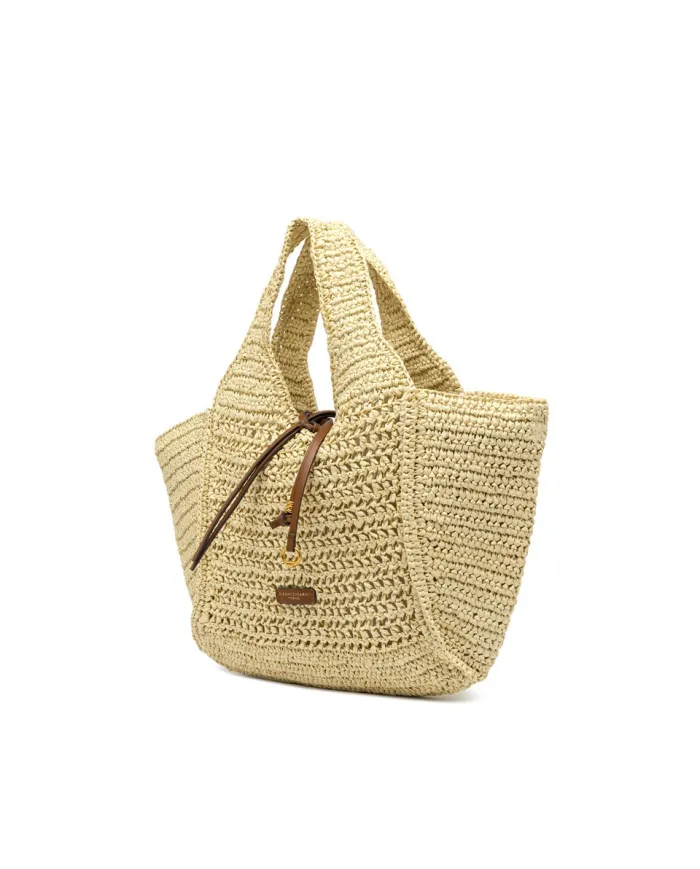 Gianni Chiarini Borsa rafia crochet Nefeli Beige