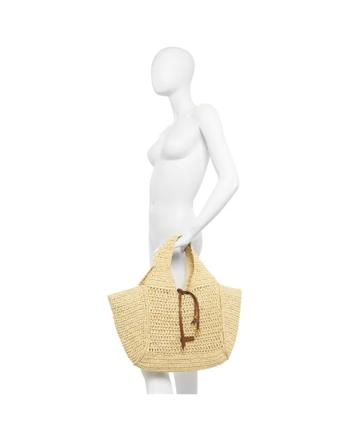 Gianni Chiarini Borsa rafia crochet Nefeli Beige