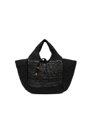 Gianni Chiarini Borsa rafia crochet Nefeli Nero