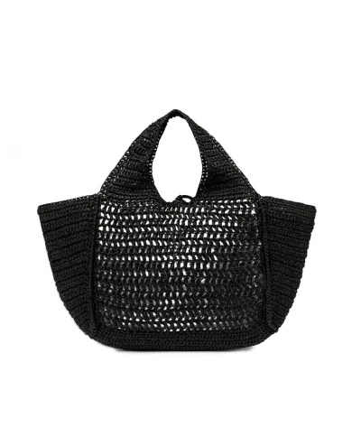 Gianni Chiarini Borsa rafia crochet Nefeli Nero