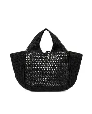 Gianni Chiarini Borsa rafia crochet Nefeli Nero