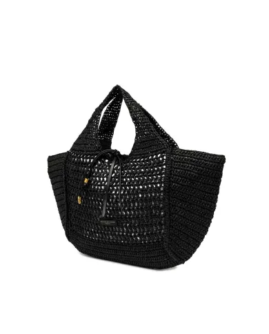 Gianni Chiarini Borsa rafia crochet Nefeli Nero