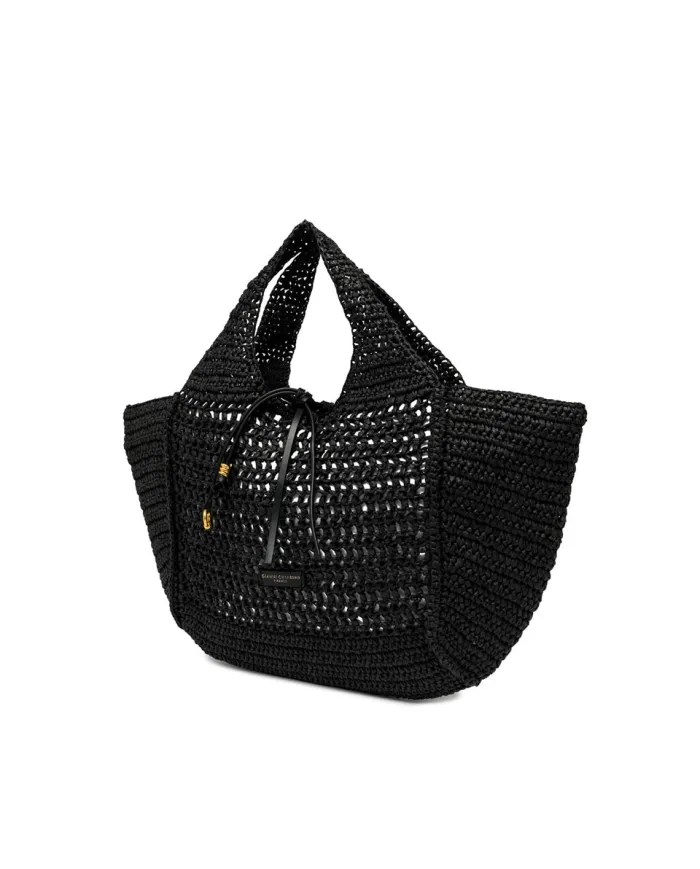 Gianni Chiarini Borsa rafia crochet Nefeli Nero