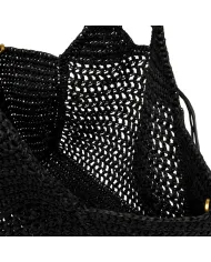 Gianni Chiarini Borsa rafia crochet Nefeli Nero