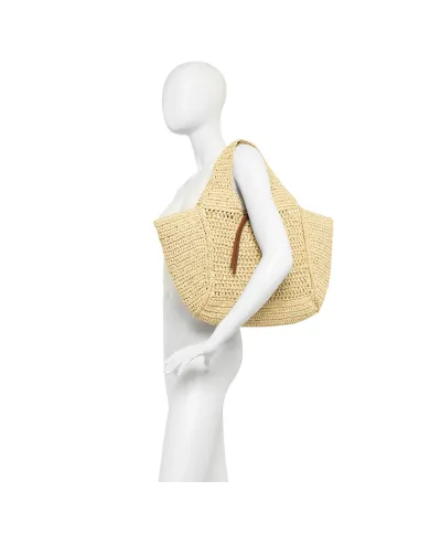 Gianni Chiarini Borsa rafia crochet Nefeli Nero