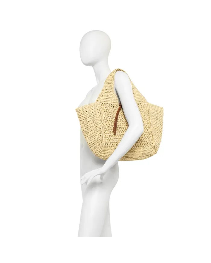Gianni Chiarini Borsa rafia crochet Nefeli Nero