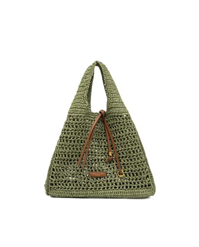 Gianni Chiarini Borsa rafia crochet Nefeli Verde