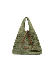 Gianni Chiarini Borsa rafia crochet Nefeli Verde