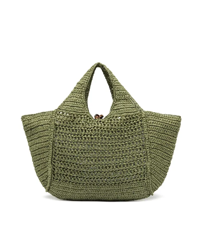 Gianni Chiarini Borsa rafia crochet Nefeli Verde