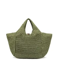 Gianni Chiarini Borsa rafia crochet Nefeli Verde