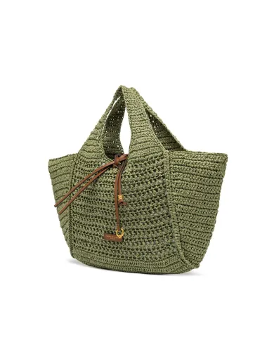 Gianni Chiarini Borsa rafia crochet Nefeli Verde