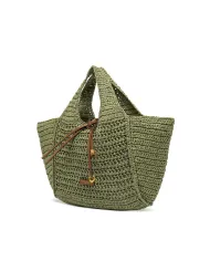 Gianni Chiarini Borsa rafia crochet Nefeli Verde