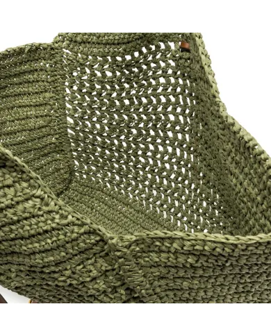 Gianni Chiarini Borsa rafia crochet Nefeli Verde