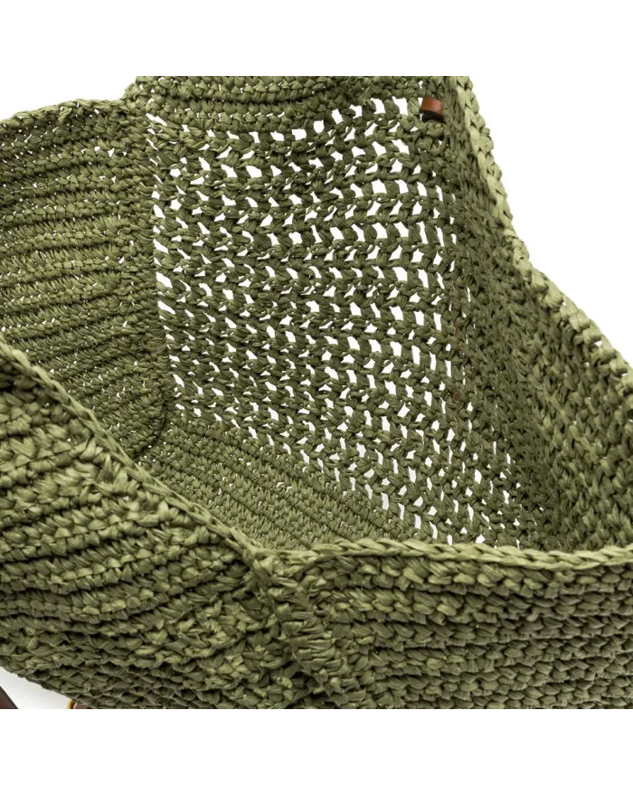 Gianni Chiarini Borsa rafia crochet Nefeli Verde