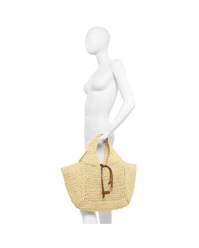 Gianni Chiarini Borsa rafia crochet Nefeli Verde