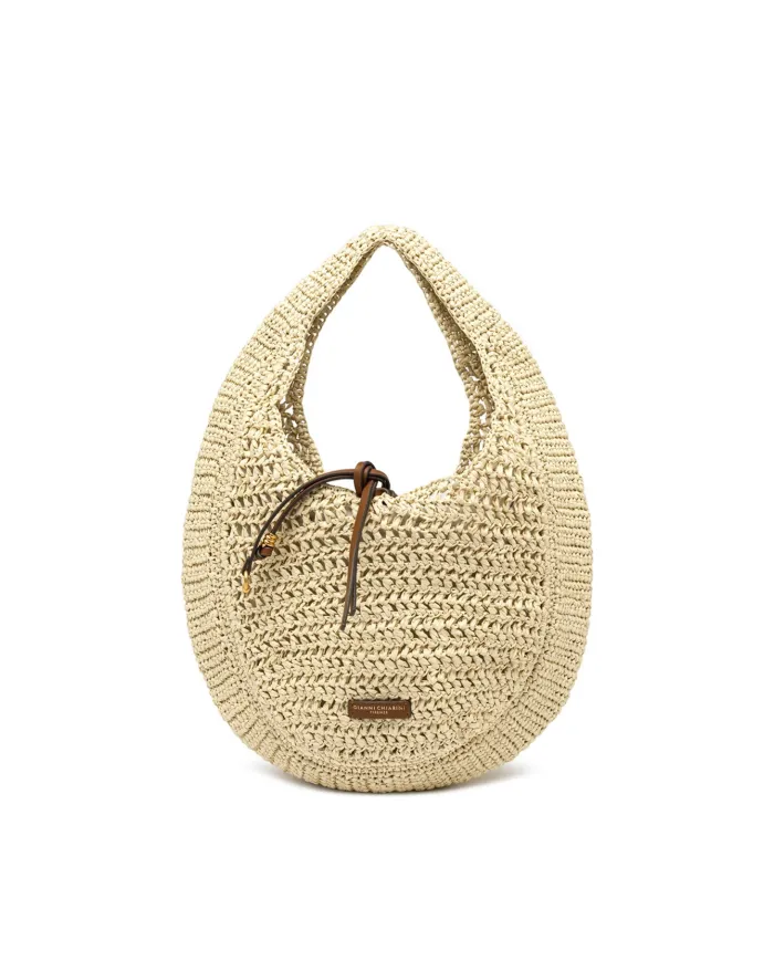 Gianni Chiarini Borsa rafia crochet Nefeli Beige