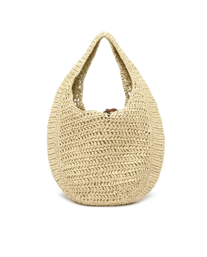 Gianni Chiarini Borsa rafia crochet Nefeli Beige