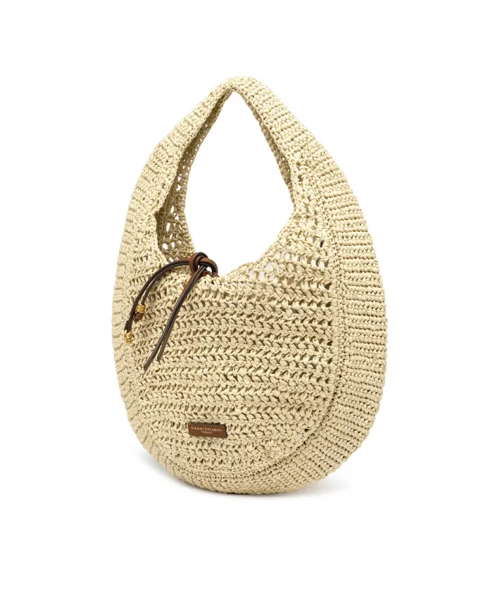 Gianni Chiarini Borsa rafia crochet Nefeli Beige