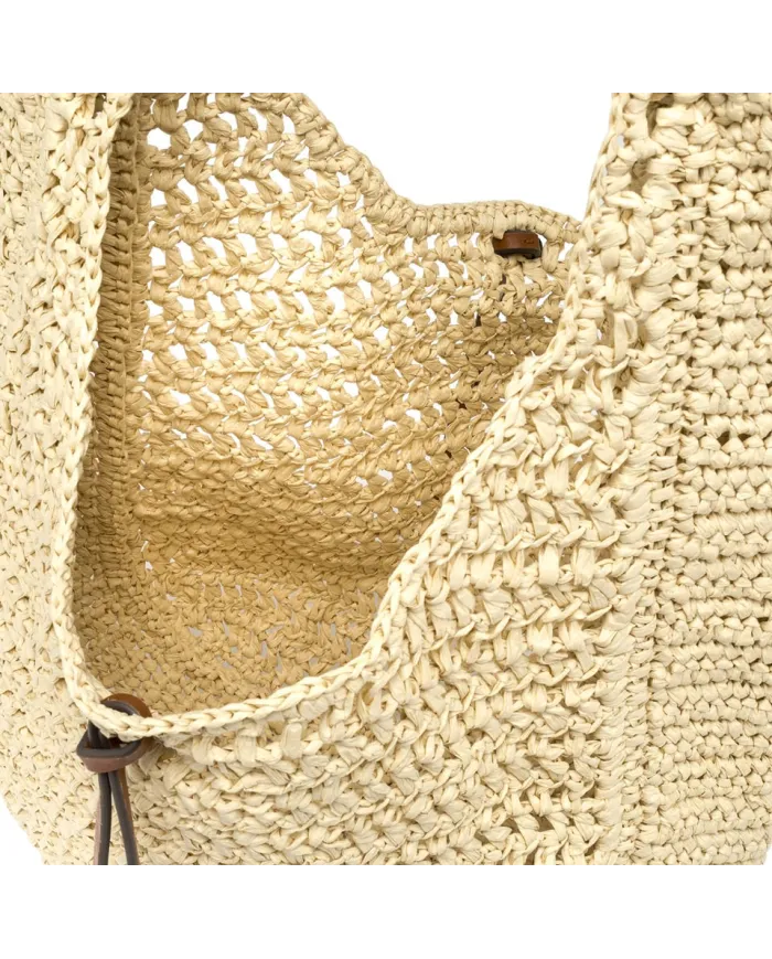 Gianni Chiarini Borsa rafia crochet Nefeli Beige