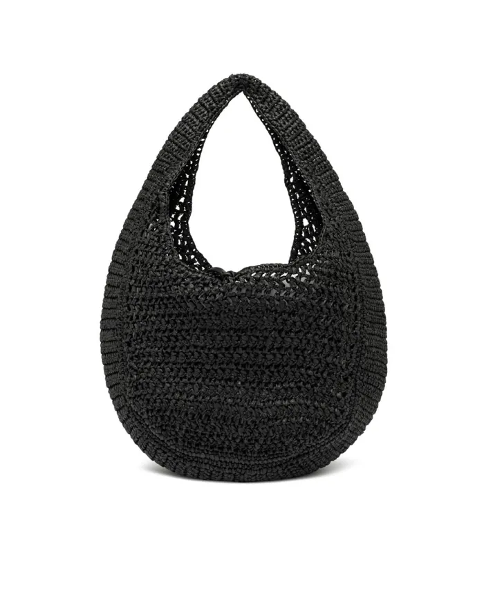 Gianni Chiarini Borsa rafia crochet Nefeli Nero