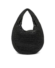 Gianni Chiarini Borsa rafia crochet Nefeli Nero