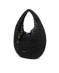 Gianni Chiarini Borsa rafia crochet Nefeli Nero