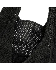 Gianni Chiarini Borsa rafia crochet Nefeli Nero