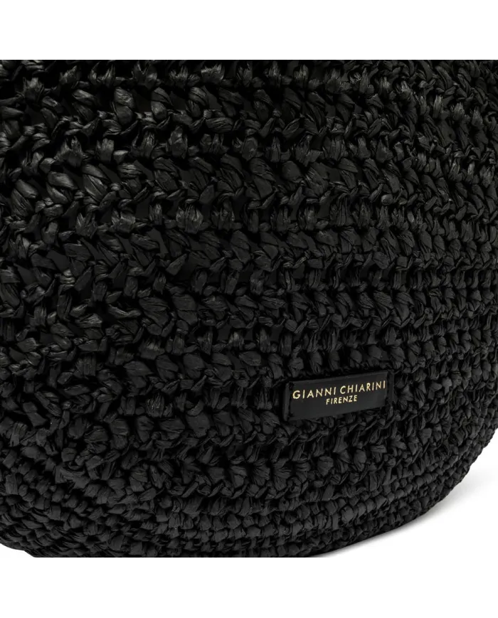 Gianni Chiarini Borsa rafia crochet Nefeli Nero