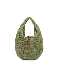 Gianni Chiarini Borsa rafia crochet Nefeli Verde
