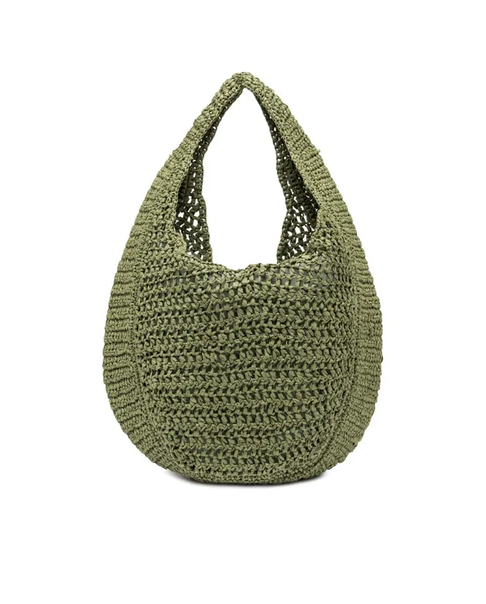 Gianni Chiarini Borsa rafia crochet Nefeli Verde