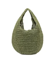 Gianni Chiarini Borsa rafia crochet Nefeli Verde