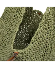 Gianni Chiarini Borsa rafia crochet Nefeli Verde