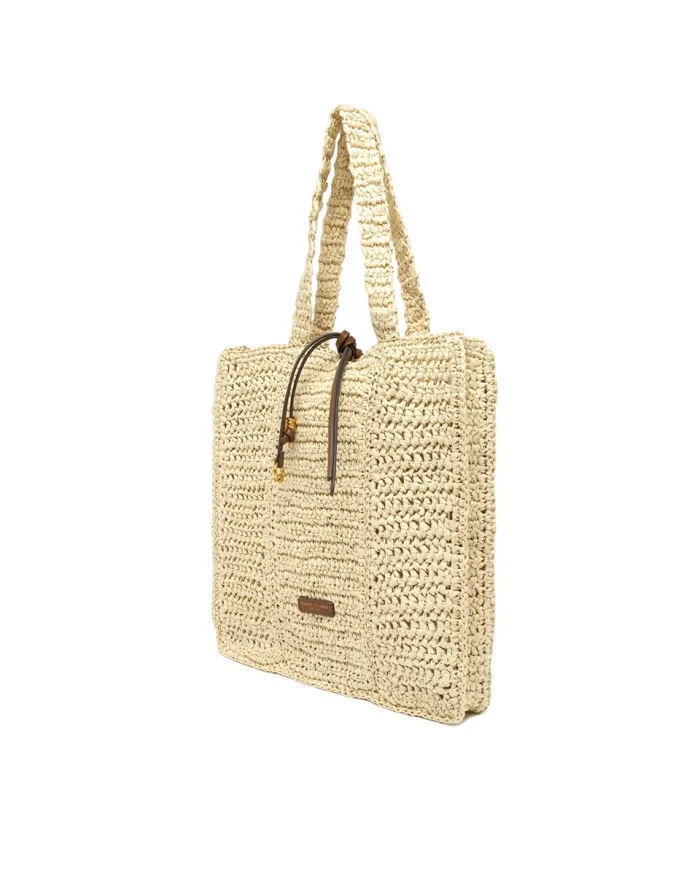 Gianni Chiarini Borsa rafia crochet Nefeli Beige