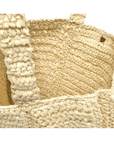 Gianni Chiarini Borsa rafia crochet Nefeli Beige