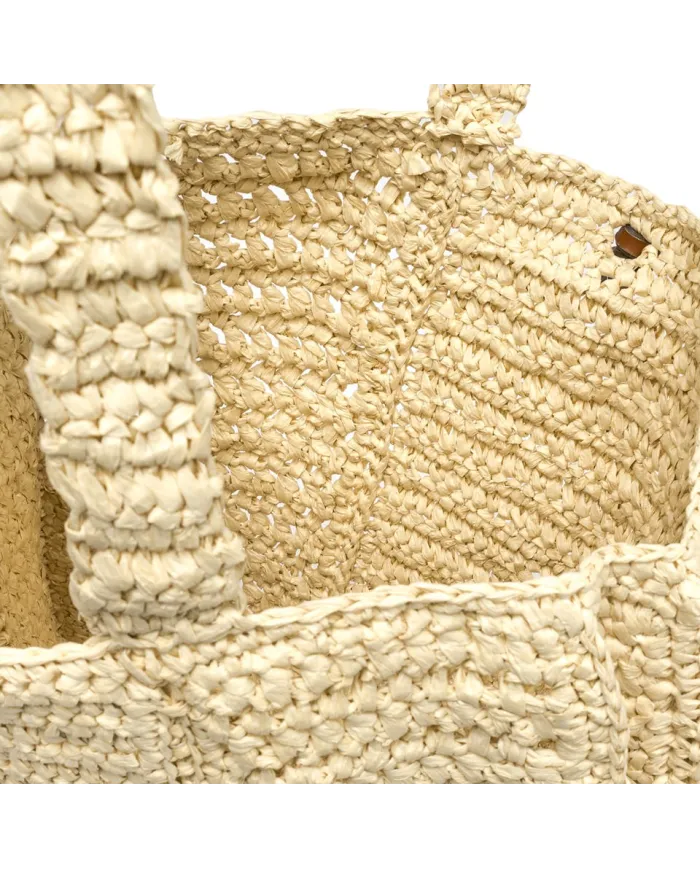 Gianni Chiarini Borsa rafia crochet Nefeli Beige