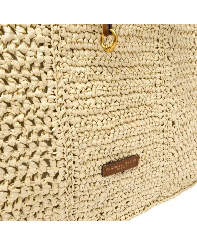 Gianni Chiarini Borsa rafia crochet Nefeli Beige