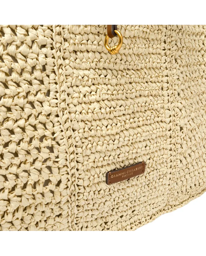 Gianni Chiarini Borsa rafia crochet Nefeli Beige