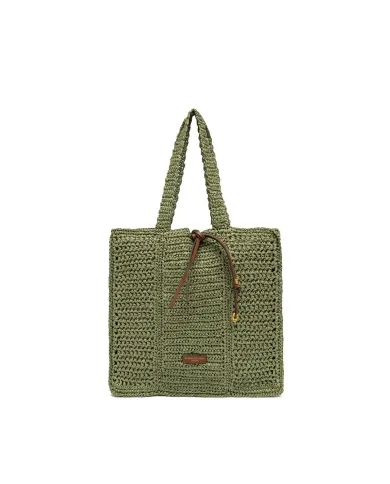 Gianni Chiarini Borsa rafia crochet Nefeli Verde