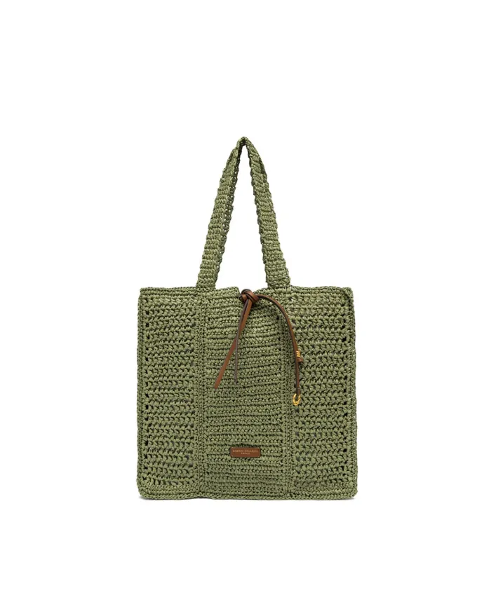 Gianni Chiarini Borsa rafia crochet Nefeli Verde