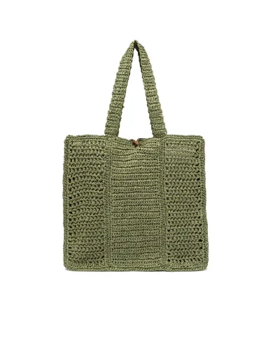 Gianni Chiarini Borsa rafia crochet Nefeli Verde